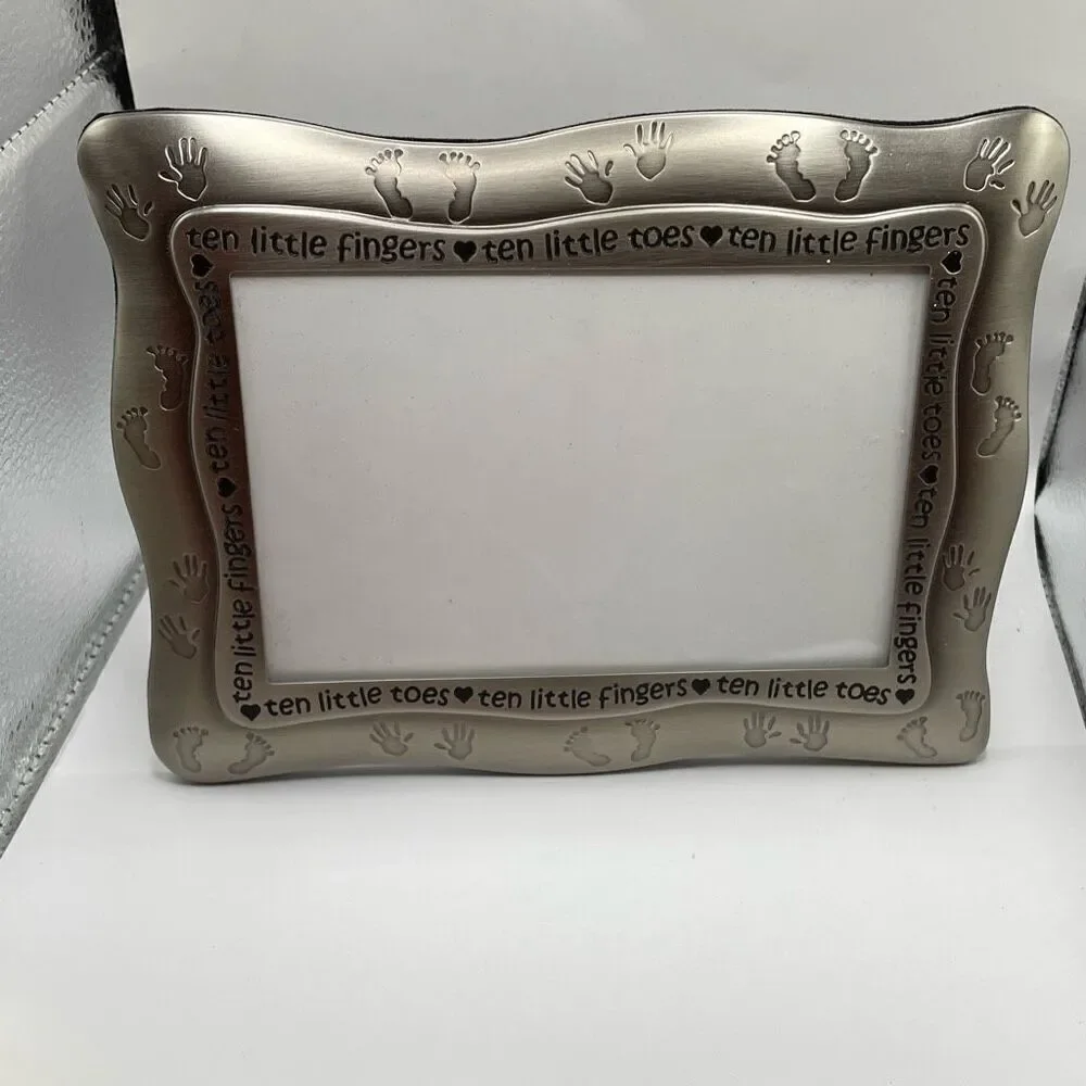MALDEN INTERNATIONAL Pewter Ten Little Fingers Toes Photo Frame Baby  4 x 6
